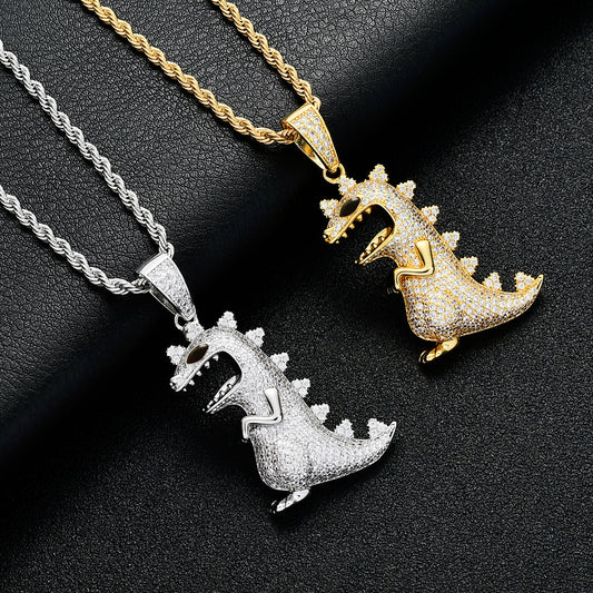 Hip Hop Style Dinosaur Pendant Necklace Decorative Accessories Jewelry dealsniper-net