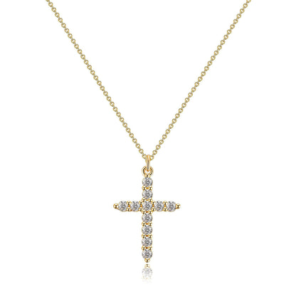 Fashion Jewelry Cross Full Diamond Crown Rotatable Necklace Jewelry dealsniper-net Golden Cross