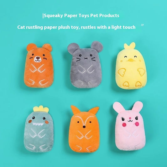 New Cat Toy Mouse Fox Cute Shape Plush Sound Toy