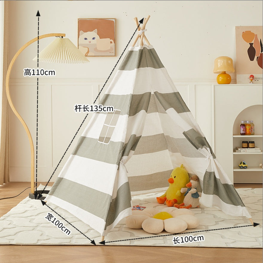 Children's Indoor Tent Princess Castle Play House Toys Pets DealSniper.net 1.35meter gray white grid