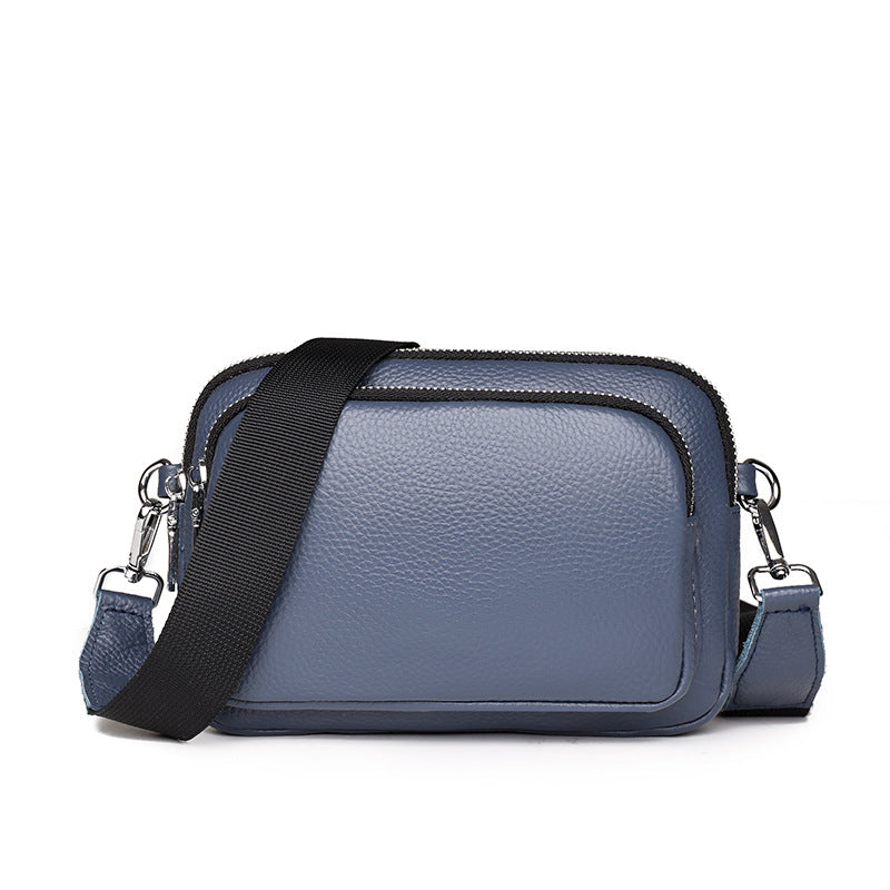 Trendy Fashion Multi-layer Leather Handbag Women Gym From House Blue