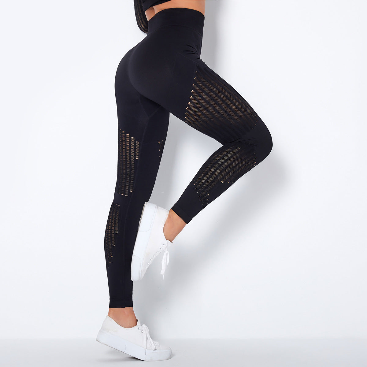 Hip-lifting Elastic Tight-fitting Bottoming Shaping Sweatpants Seamless Yoga Pants Women dealsniper-net Black L