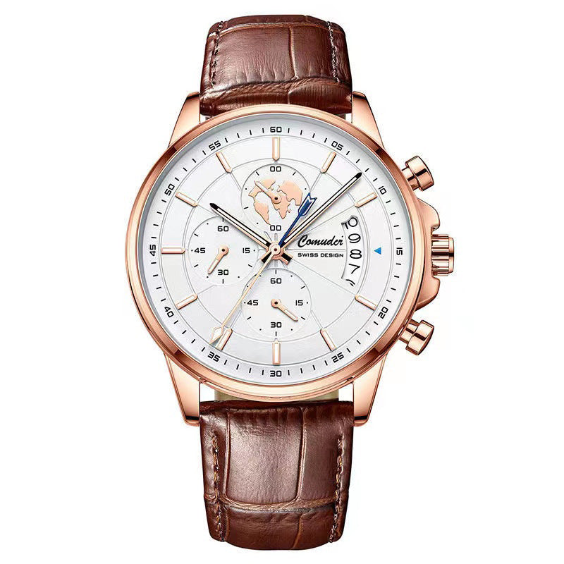 Full-automatic Waterproof Luminous Calendar Watch Jewelry DealSniper.net 209 Rose Shell White Surface