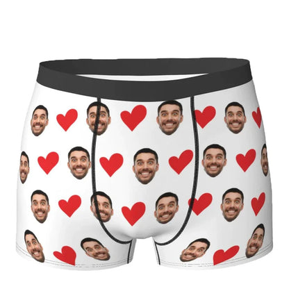 Personalized Face Photo Underwear Boxer Briefs Men Men DealSniper.net White 2XL