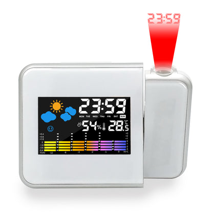 LED Alarm Projection Clock Thermometer Hygrometer Wireless