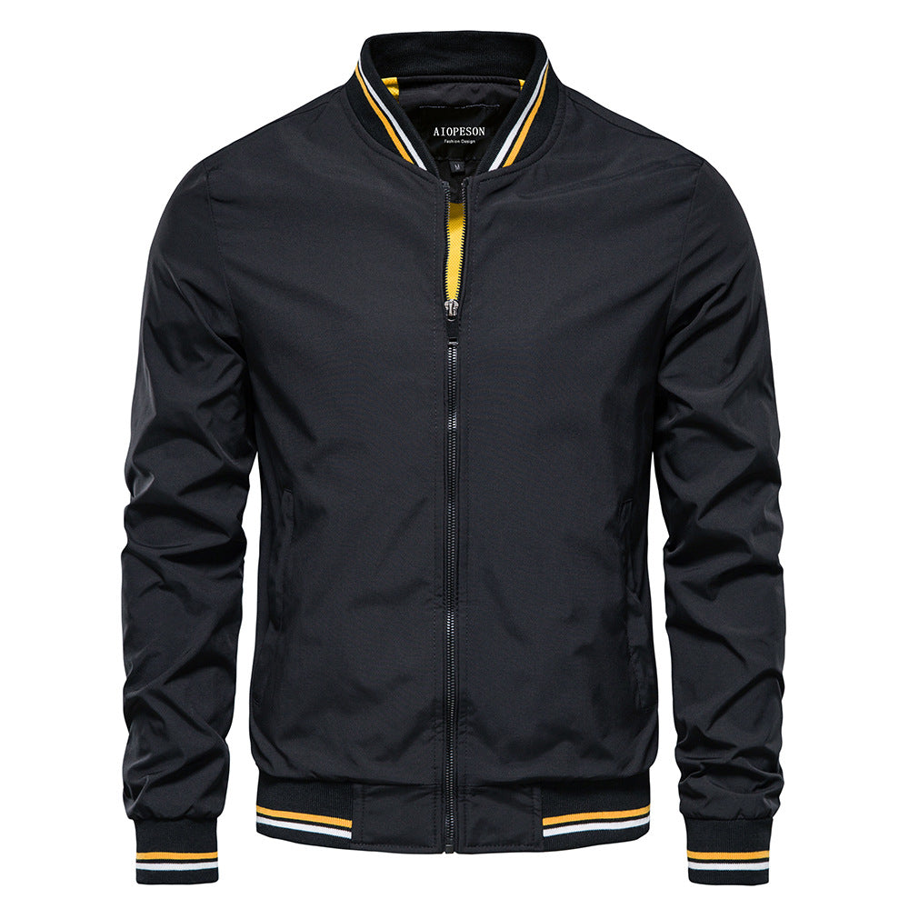Trendy Men's Jacket Spring And Autumn Coat Fashion Outerwear Men Gym From House 831 black 4XL