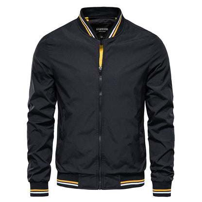 Trendy Men's Jacket Spring And Autumn Coat Fashion Outerwear Men Gym From House 831 black 4XL