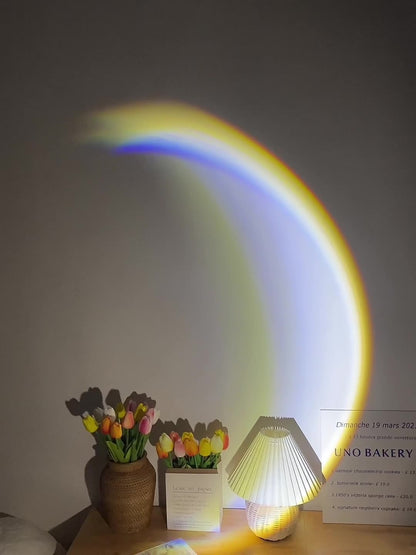 INS USB Moon Lamp LED Rainbow Neon Night Sunset Light Projector