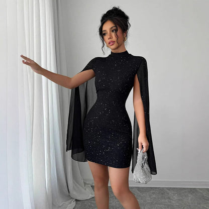 Women's Sexy Elegant Evening Party Dresses Round Neck Women Gym From House