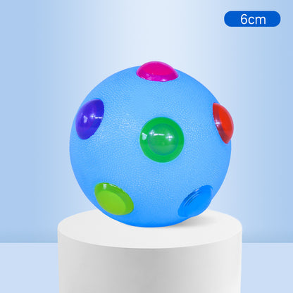 Small Dog Pet Training Interactive Luminous Elastic Ball Pets Gym From House 6cm Disco Ball Blue