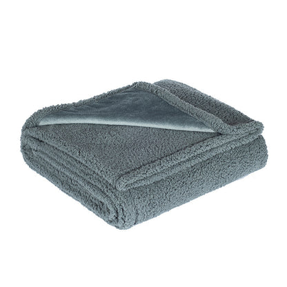 Flannel Cotton Wool Sherpa Thick Pet Blanket Dog Kennel Pets DealSniper.net Grey L