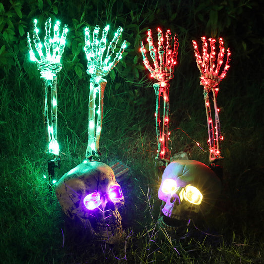 Halloween LED Light Up Skeleton Arm Hand Halloween Party Outdoor Garden dealsniper-net