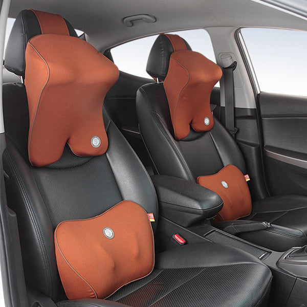 Adjustable Car Seat With Slow Rebound Memory Foam For Car Headrest Vehicle dealsniper-net Brown