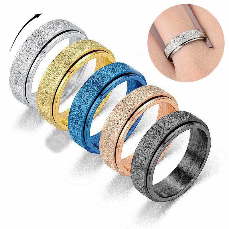 Anxiety Rings Rainbow Silver Color Relieve Stress Rings Jewelry Gym From House