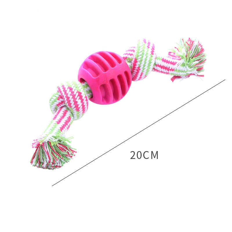Dog Bite-resistant Teeth Cleaning Pets Toys Ball Pets Gym From House Pink About 20cm Long
