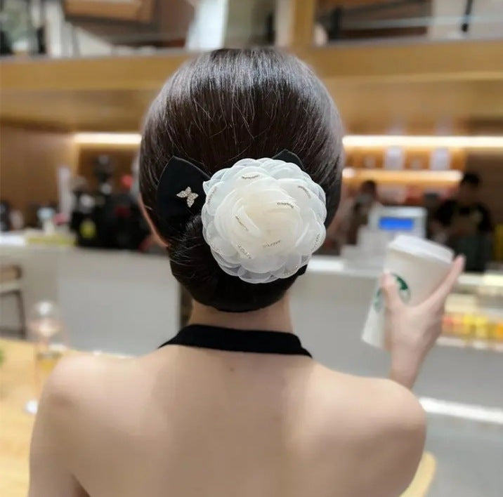 Large Flower Fabric Soft Wire Hair Iron Women DealSniper.net Pure desire white