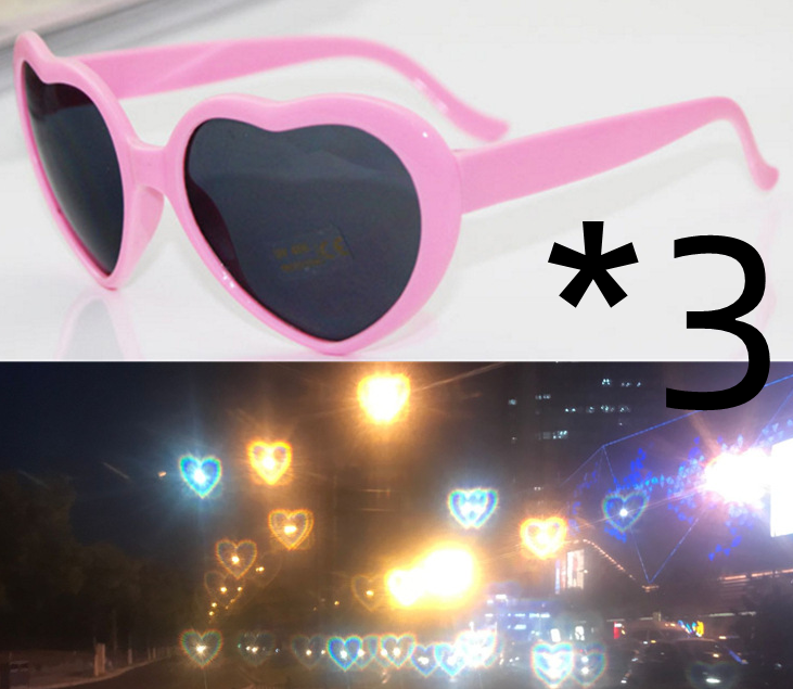 Night Lights Change Love Special Effects Glasses Sunglasses Deals DealSniper.net 3pcs Pink