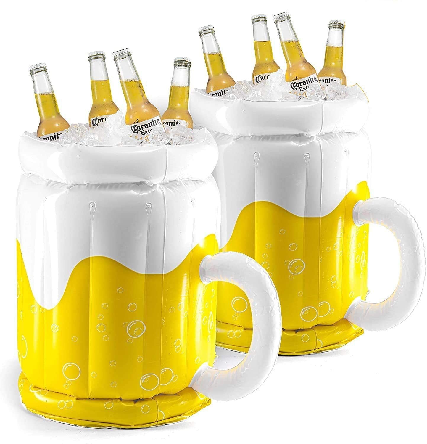 Large Inflatable Beer Mug Cooler Pool Float Drink Cooler For Adults Deals DealSniper.net