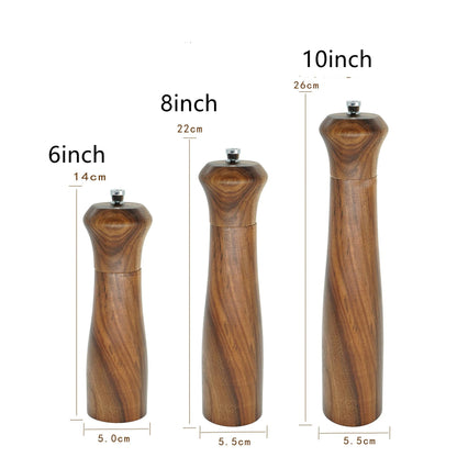 Seasoning Bottle Pepper Mill Spice Mill Wooden Kitchen Use Kitchen dealsniper-net