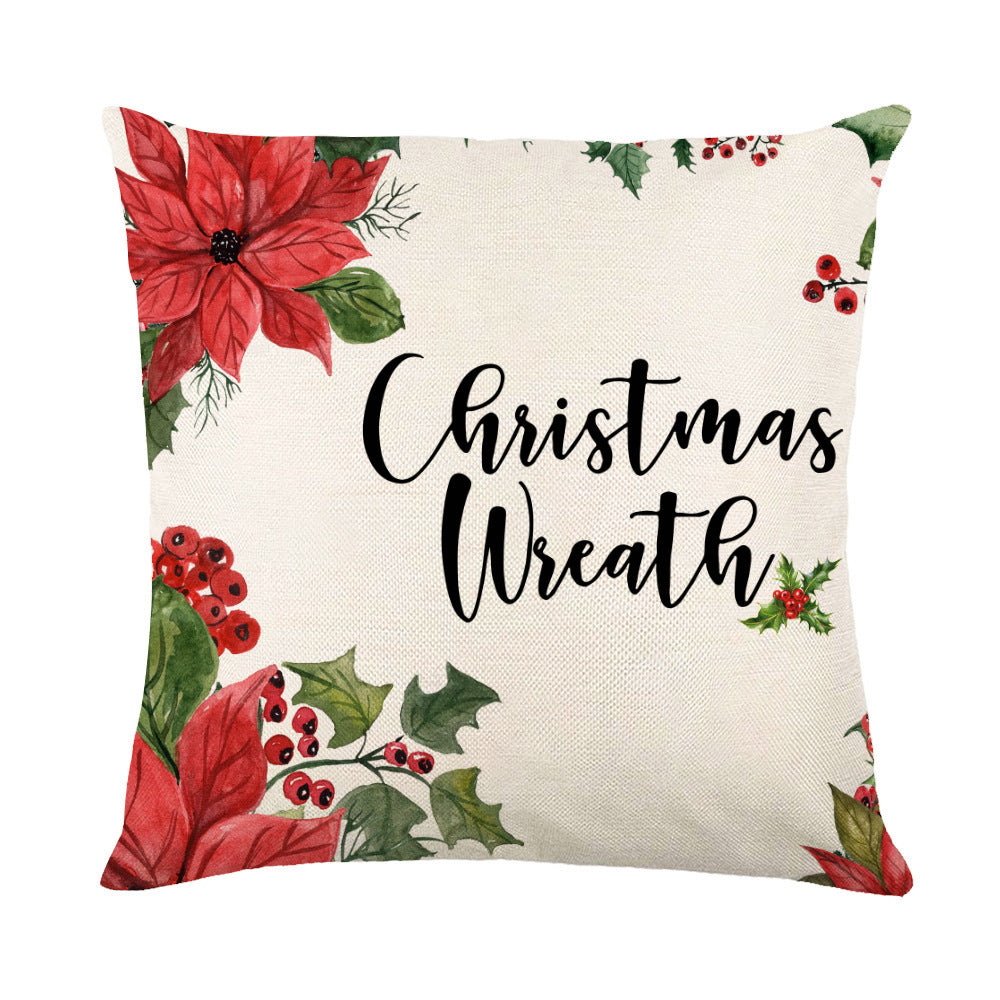 Christmas Decorations Pillow Covers Sofa Square Throw Pillow Holidays DealSniper.net