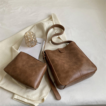 Large-capacity Bucket Fashion Women's Cross-body Bag Women DealSniper.net Khaki
