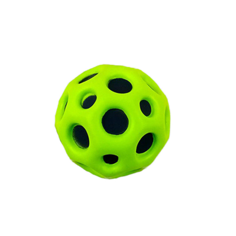 Hole Ball Soft Bouncy Ball Anti-fall Moon Shape Porous Bouncy Ball Kids Indoor Outdoor Toy Ergonomic Design Kids dealsniper-net Green