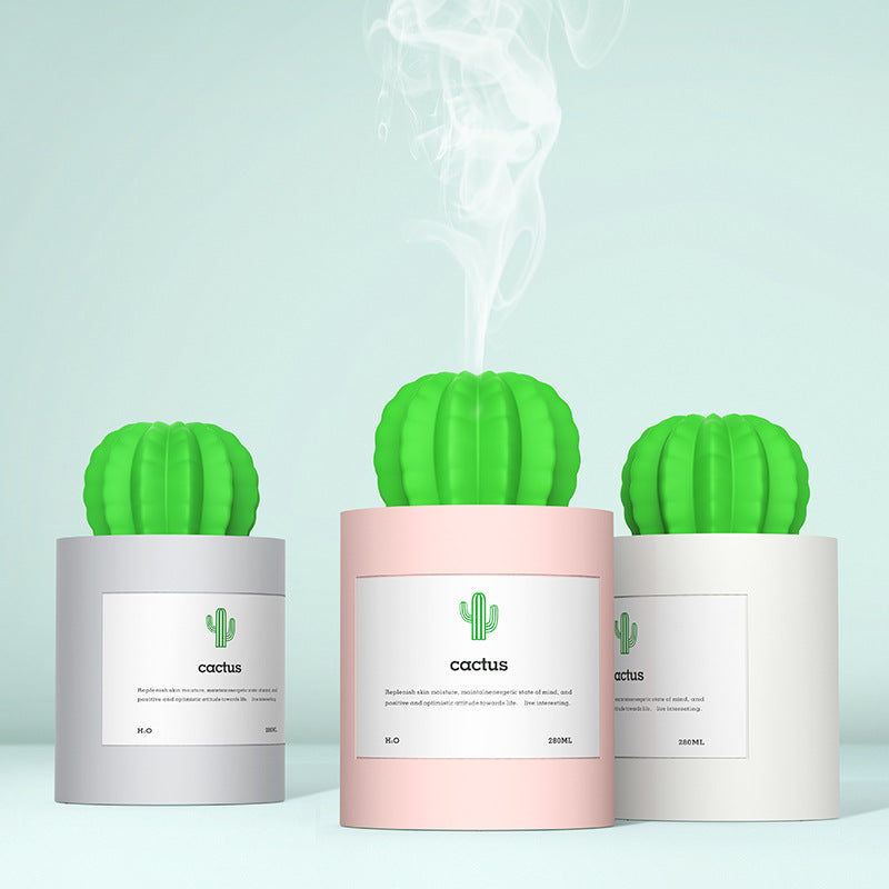 Air Humidifier Soft LED Light Cactus Ultrasonic Aroma Essential House DealSniper.net