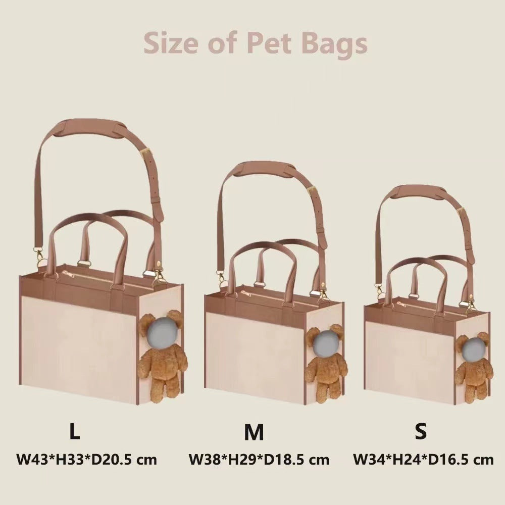 One-shoulder Portable Cute Dog Outing Large Pets DealSniper.net White With Brown Large