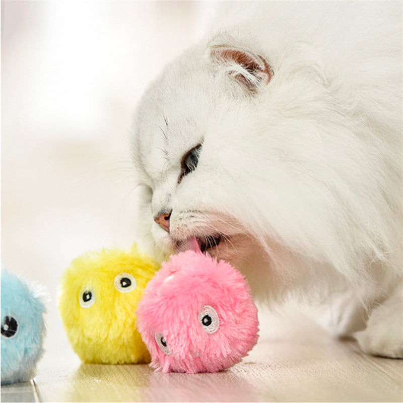 Kitty Calling Ball Toy Light-emitting Cat Teasing Ball Catnip Pets Gym From House Pink Luminous Plush