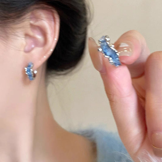 Blue Ear Ring Women's Trendy Earrings Jewelry Gym From House