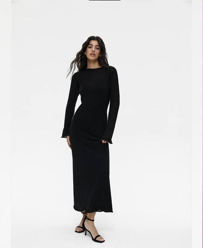 Knitted Hollow-out Dress For Vest Skirt Set Women Women DealSniper.net Black Sweater Vest Free Size