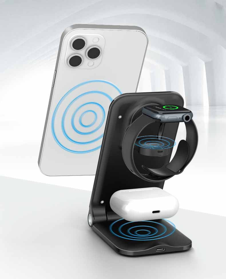 Desktop Vertical Multifunctional Three-in-one Wireless Charger Electronics dealsniper-net