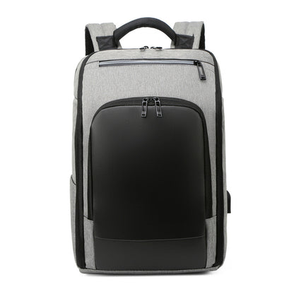 Men On Business Computer Backpack USB Reflective Strip Men DealSniper.net Light Grey