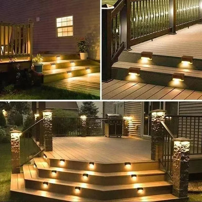 4 Solar LED Bright Deck Lights Outdoor Garden Patio Outdoor Gym From House