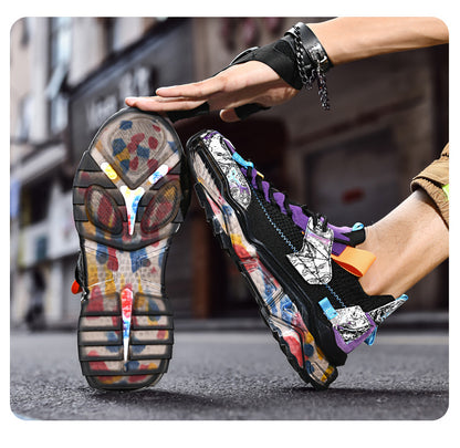 Breathable And Comfortable Flying Woven Men's Dad Shoes Men DealSniper.net