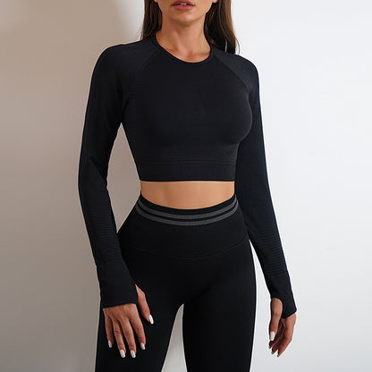 Seamless Yoga Pants Sports Gym Fitness Leggings Women Gym From House Black Long Sleeve L