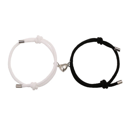 Simple Nylon Love Magnetic Bracelet Jewelry dealsniper-net Black white