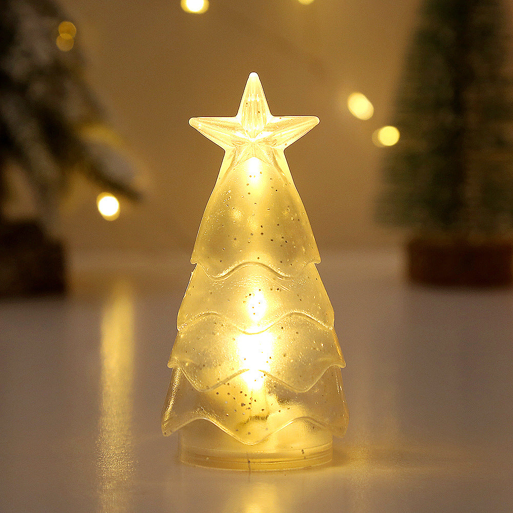 Christmas Decorations Christmas Tree Transparent Crystal Night Light Holidays Gym From House Warm white silver powder