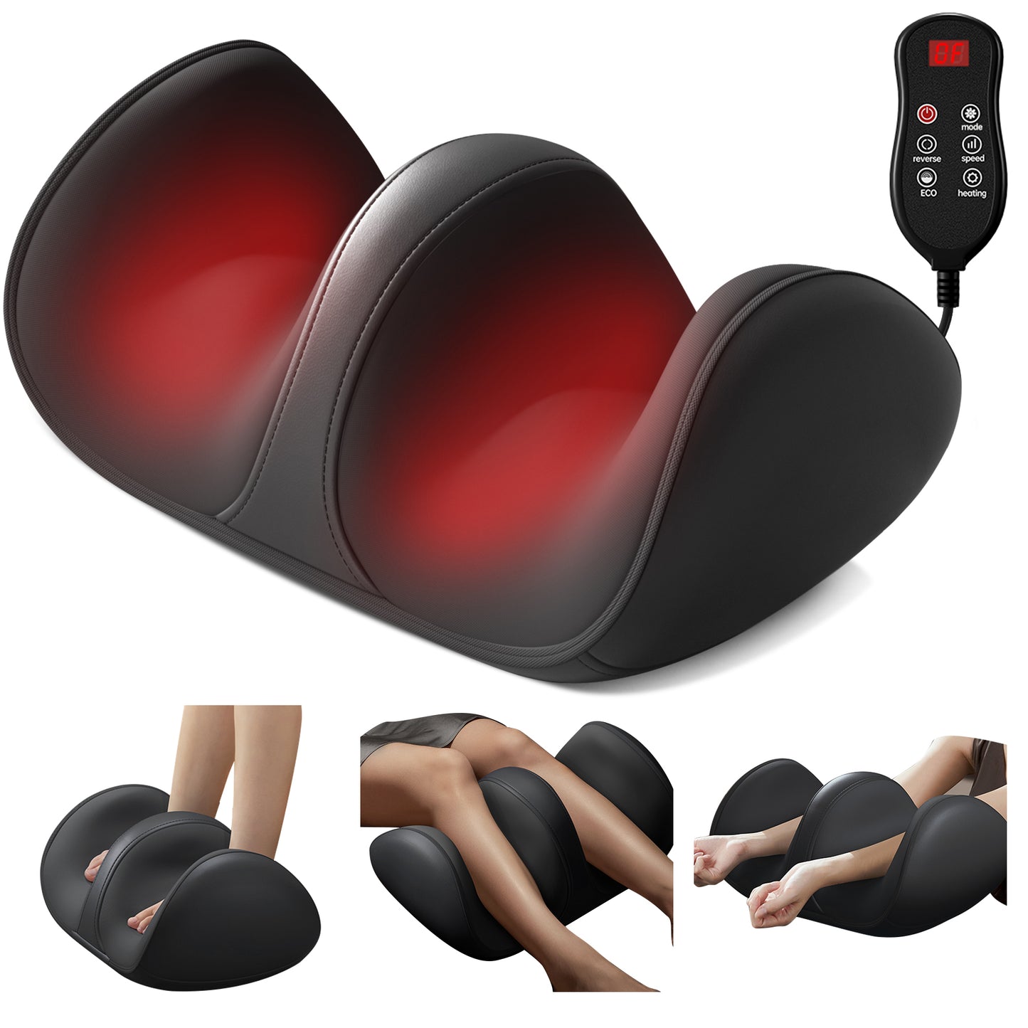 Shiatsu Foot Massager With Heat Kneading Calf Health dealsniper-net Gray