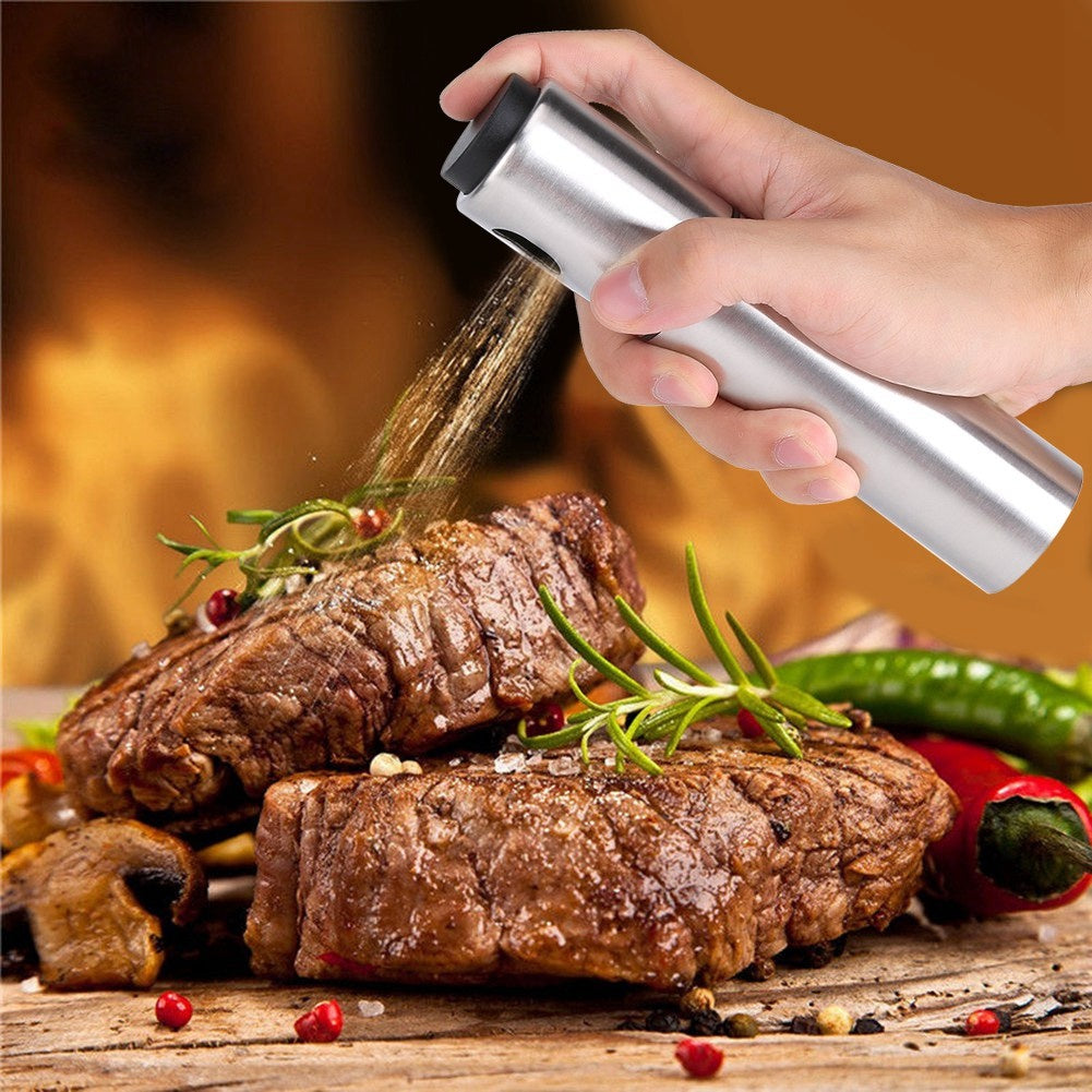 Stainless Steel Olive Oil Spraying Bottle Dispenser Sprayer Kitchen dealsniper-net