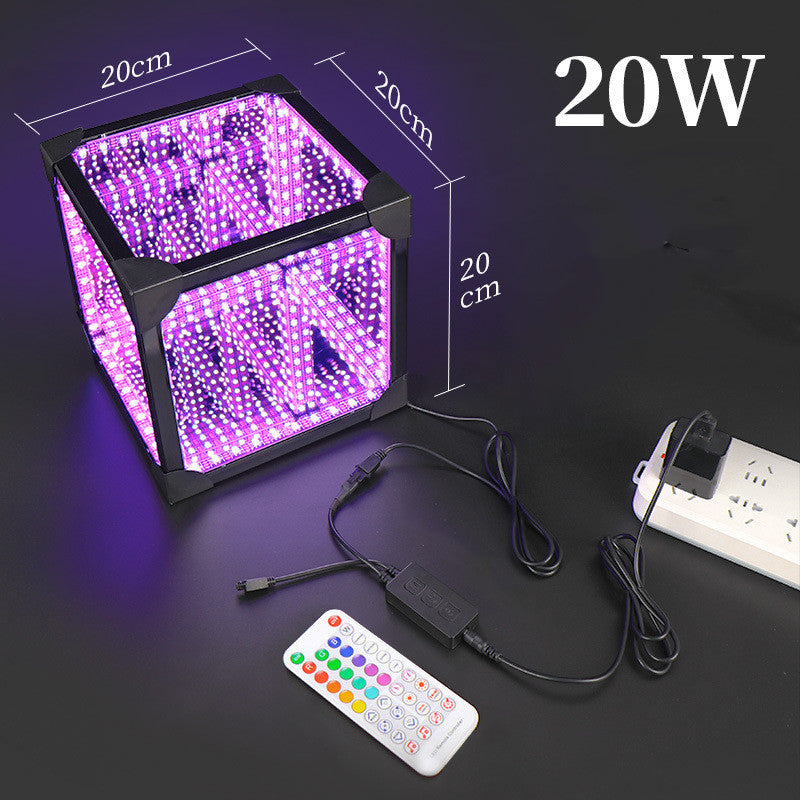 Thousand Mirrors 3D Lamp Magic Cube Gaming Room Decorative Home Decor DealSniper.net Black USB