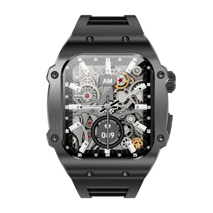 Men's Smart Watch Waterproof All-day Monitoring Jewelry DealSniper.net Black Frame Black Strap