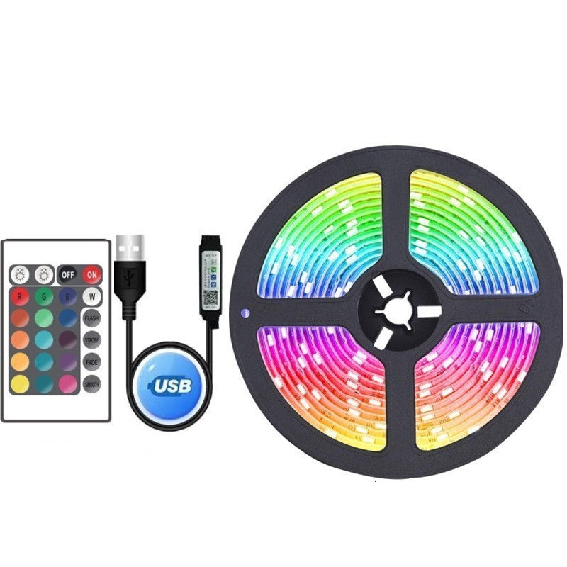 LED Light Set RGB Self-adhesive USB TV Background Atmosphere Home Decor DealSniper.net 24Keys Bluetooth 30Lamps 1M Waterproof