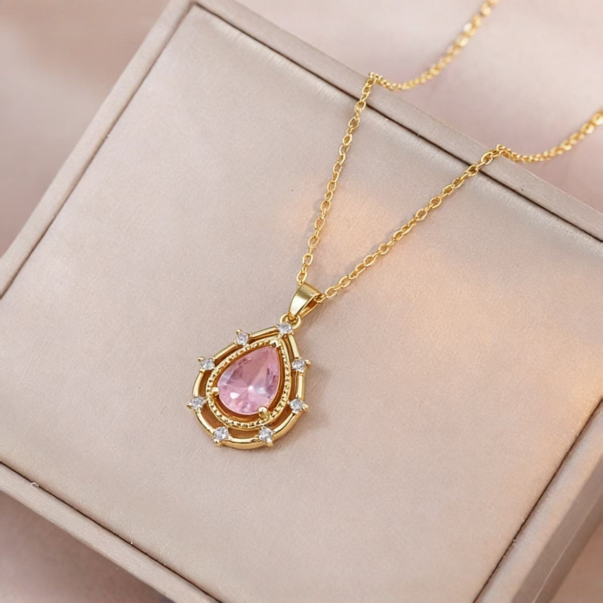 Lucky Water Drop Necklace For Women,Trendy Fashion Jewelry Gym From House