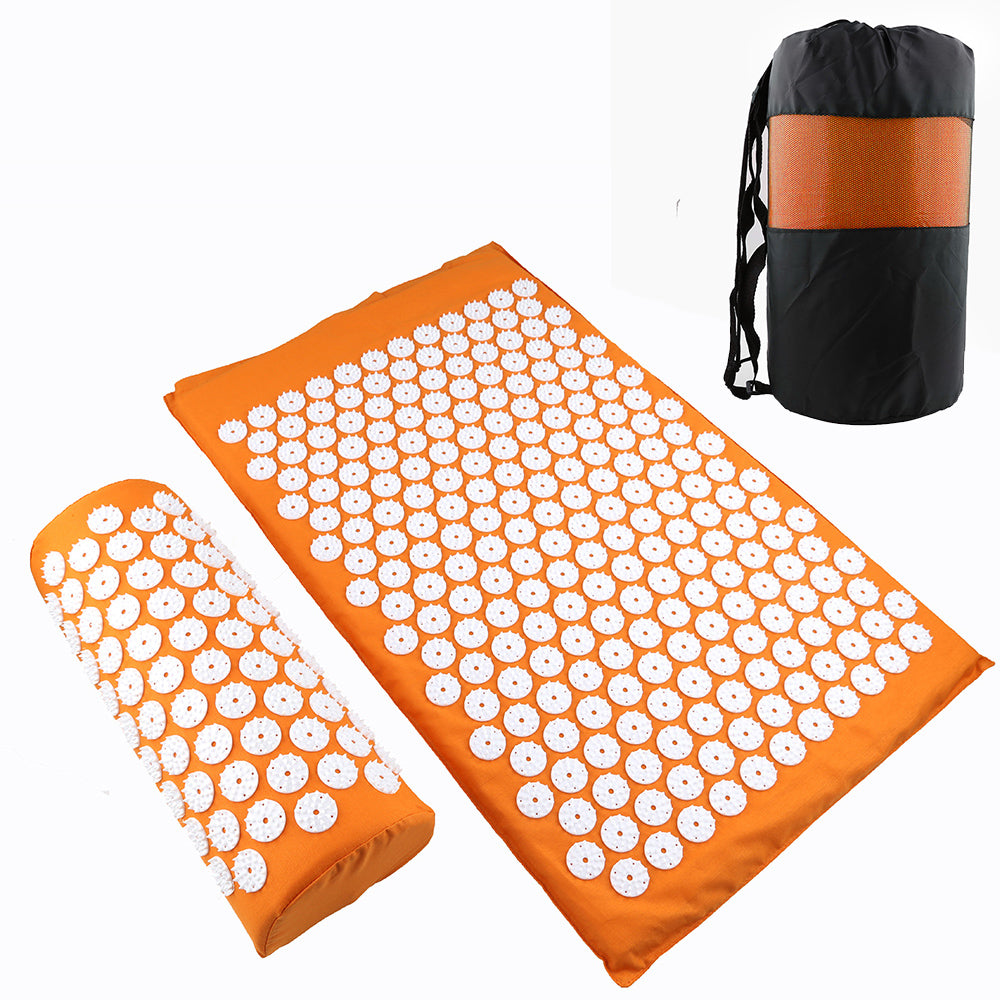 Fitness Yoga Acupuncture Mat Acupuncture Pillow Storage Bag Sports Gym From House Orange 3PCS