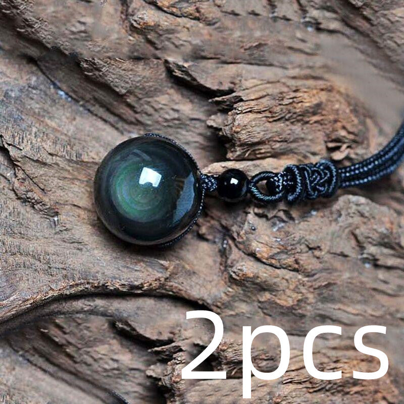 Obsidian Celestial Eye Necklace Jewelry dealsniper-net 2pcs Black rope 14mm