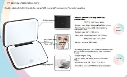 Portable Led Make-up Mirror Luminous Mirror Double-sided Beauty DealSniper.net