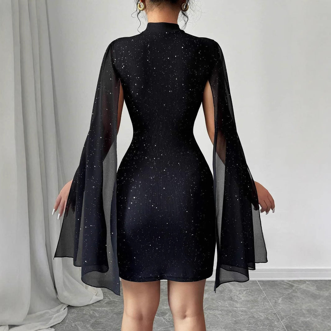 Women's Sexy Elegant Evening Party Dresses Round Neck Women Gym From House