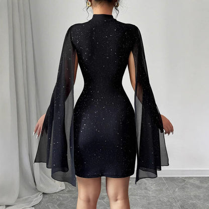 Women's Sexy Elegant Evening Party Dresses Round Neck Women Gym From House