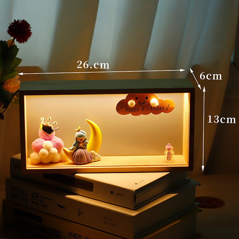 Bedside Night Light Box Astronaut Small Decoration Home Decor dealsniper-net Long Hair Princess USB